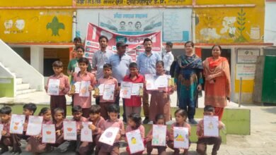 Photo of आज नगर के रोटी गोदाम में सिटी कार्ट कि ओर से विधालय मे अध्ययनरत बच्चों की एक कला प्रतियोगिता कराई गई
